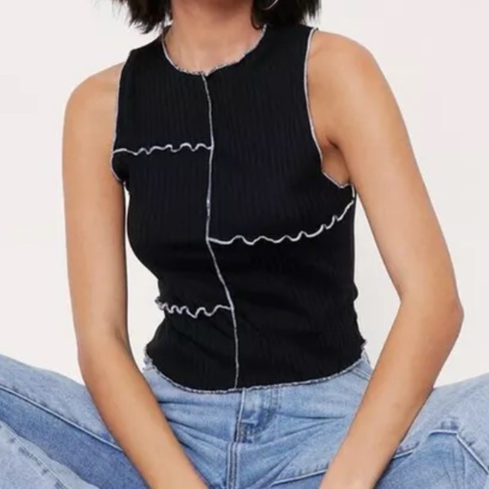 ❌SOLD❌ Nasty Gal Patchwork Design Tank Top - Picture 1 of 6